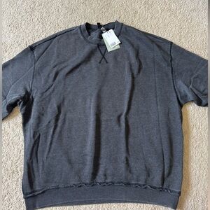 Women H&M Charcoal Grey Crewneck Sweatshirt sz XL